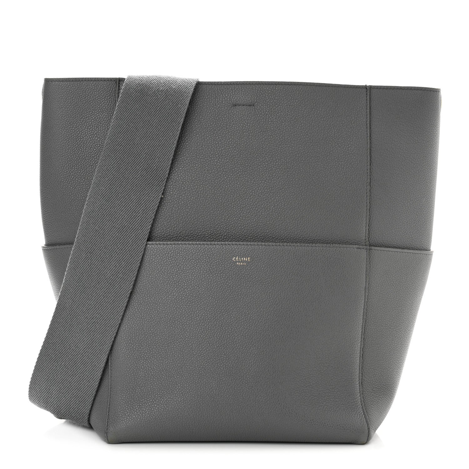 Celine Soft Grained Calfskin Sangle Bucket Bag Kohl 1 of 9