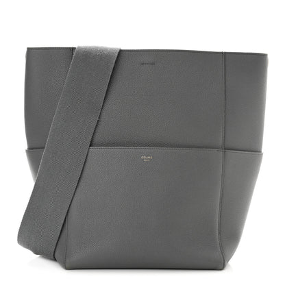 Celine Soft Grained Calfskin Sangle Bucket Bag Kohl 1 of 9