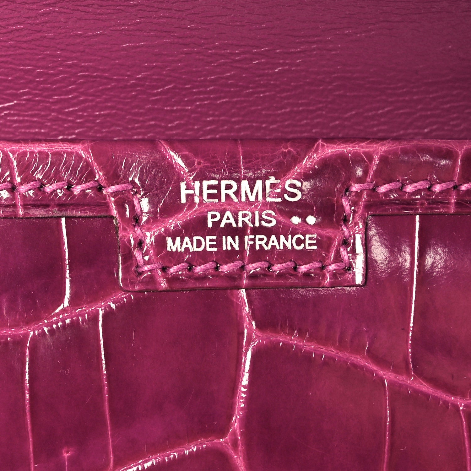 Hermes Shiny Niloticus Crocodile Jige Elan 29 Clutch Rose Scheherazade 6 of 10