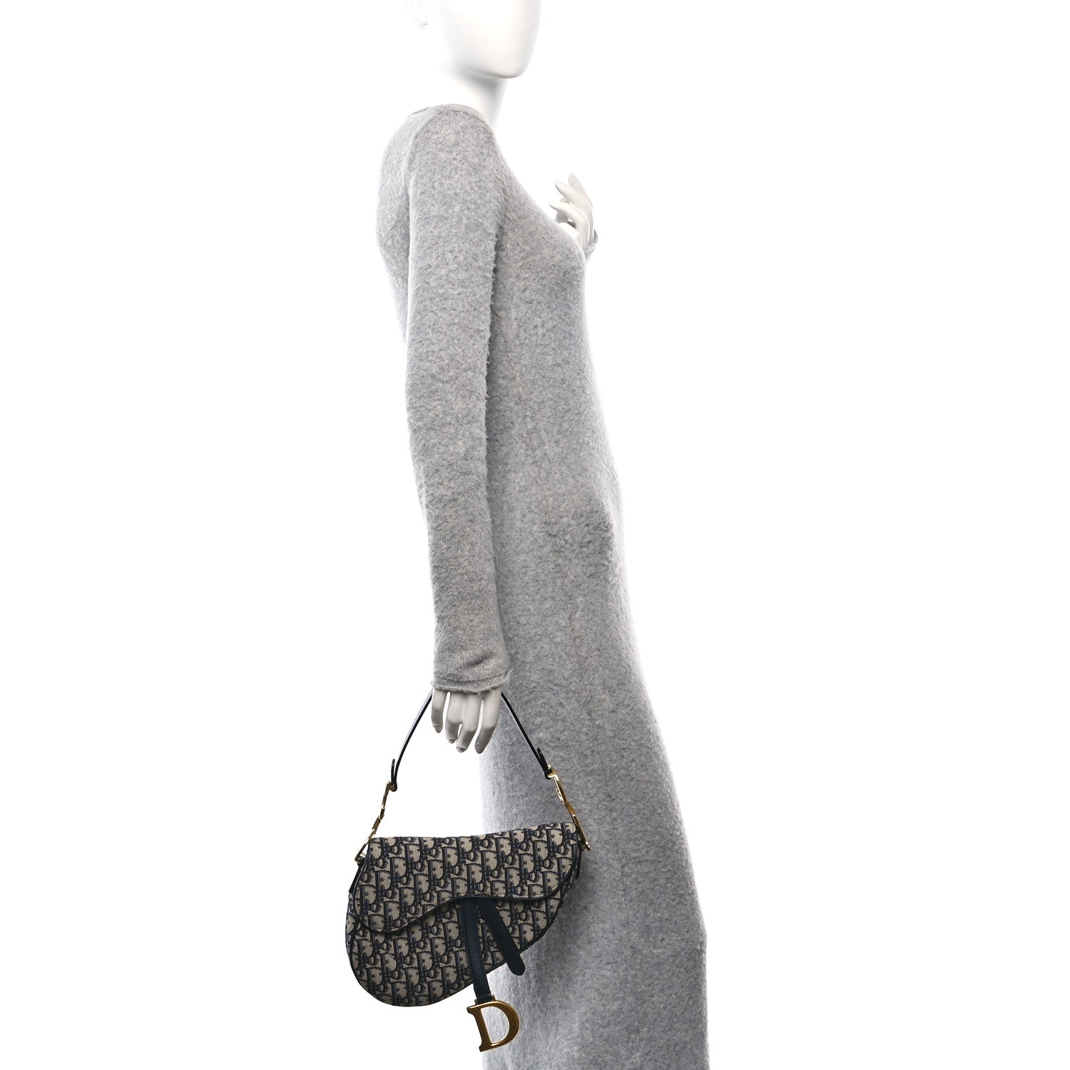 Christian Dior Oblique Saddle Bag Blue 2 of 12
