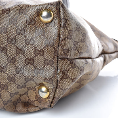 Gucci Crystal Monogram Small Babouska Tote Dark Brown 6 of 25