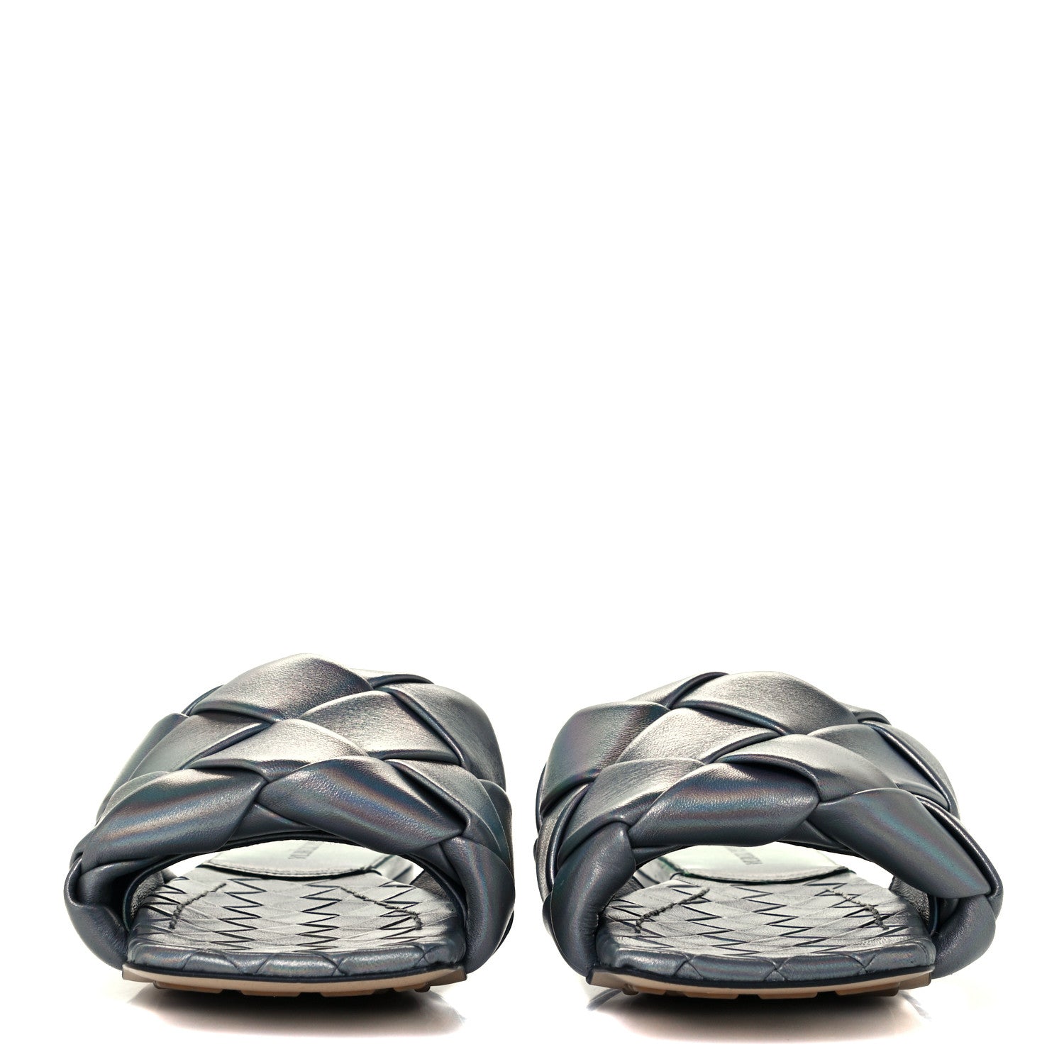 Bottega Veneta Laser Nappa Maxi Intrecciato Lido Flat Sandals 38 Oyster 2 of 9