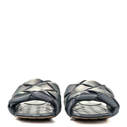 Bottega Veneta Laser Nappa Maxi Intrecciato Lido Flat Sandals 38 Oyster 2 of 9
