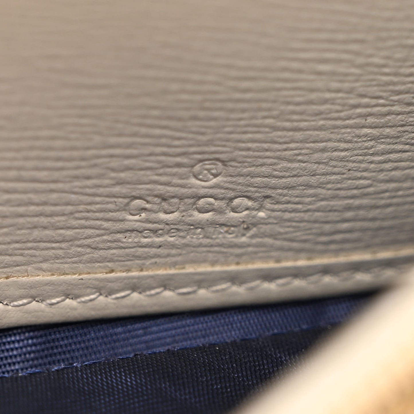 GG Supreme Monogram Textured Calfskin Web Jackie 1961 Chain Wallet Beige Ebony Mystic White