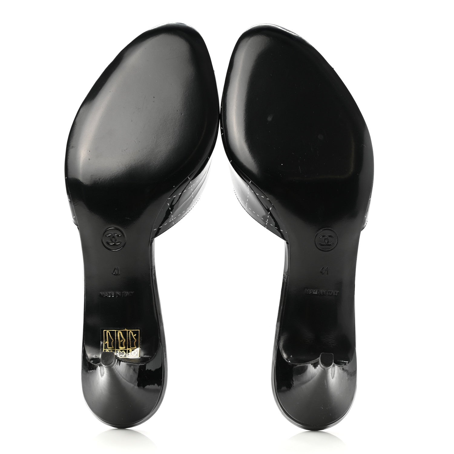 Chanel Patent Printed Mule Sandals 41 Black 7 of 8