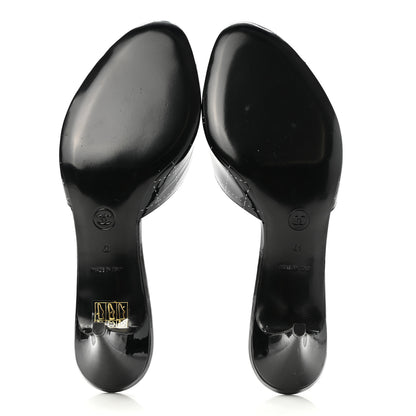 Chanel Patent Printed Mule Sandals 41 Black 7 of 8