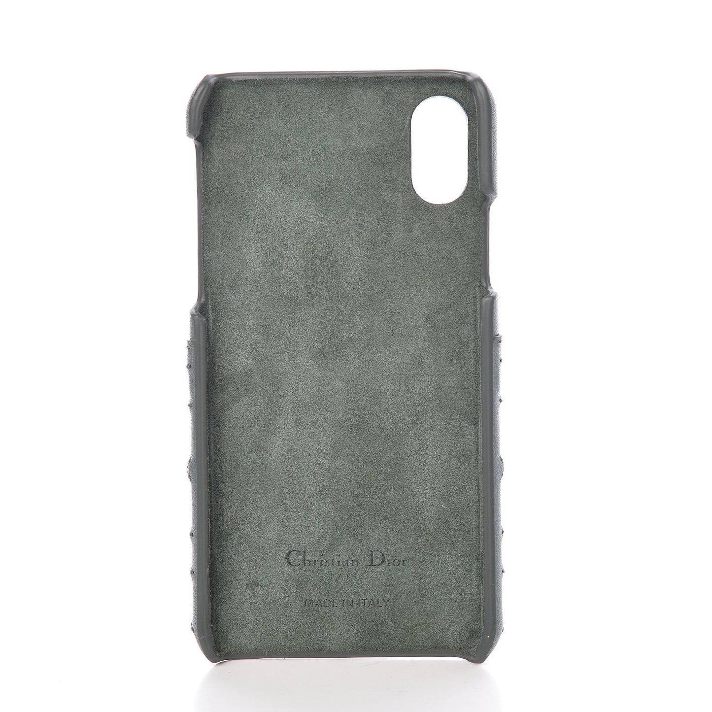 Lambskin Cannage Lady Dior Tech iPhone X XS Case Green