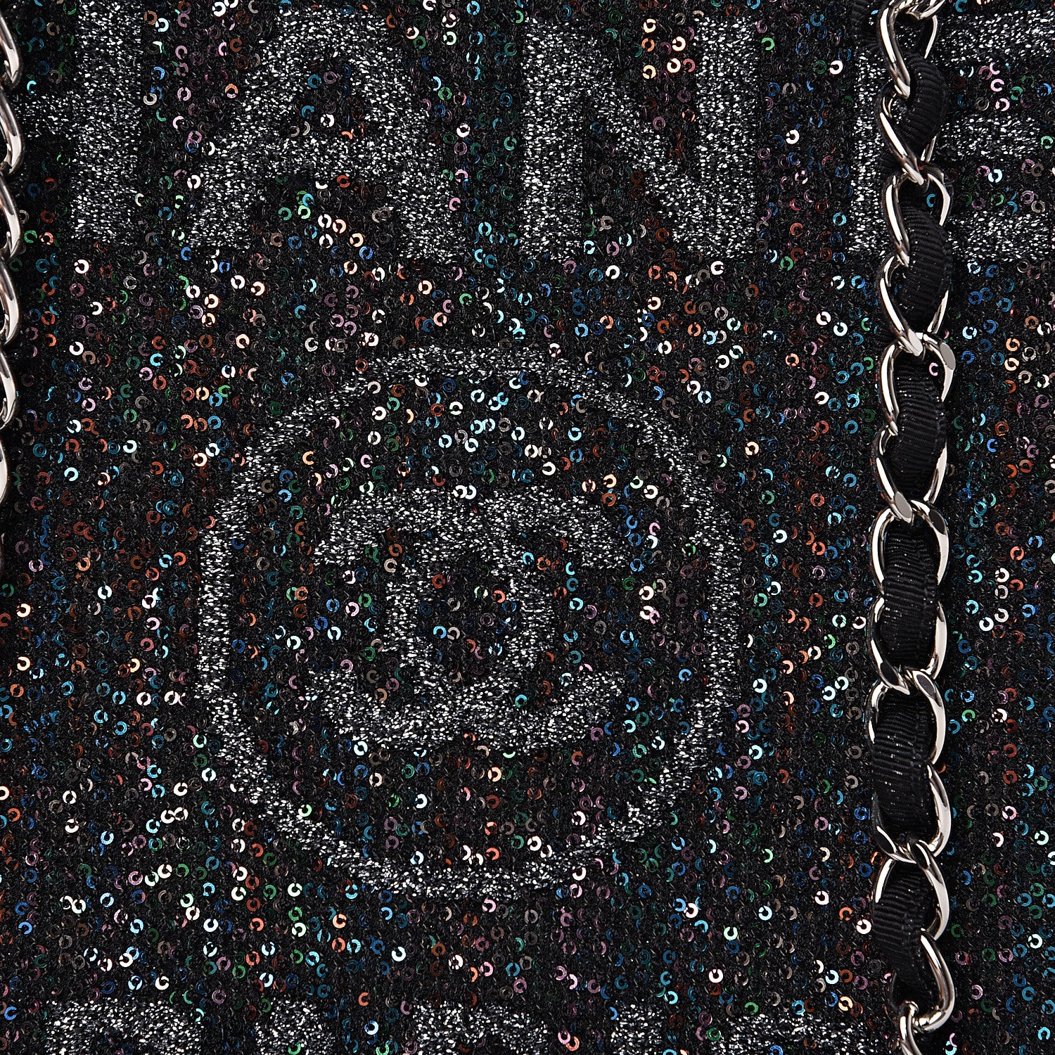 Chanel Calfskin Sequin Medium Deauville Tote Black 9 of 9