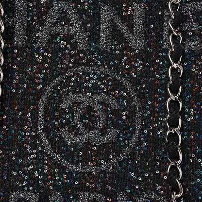 Chanel Calfskin Sequin Medium Deauville Tote Black 9 of 9
