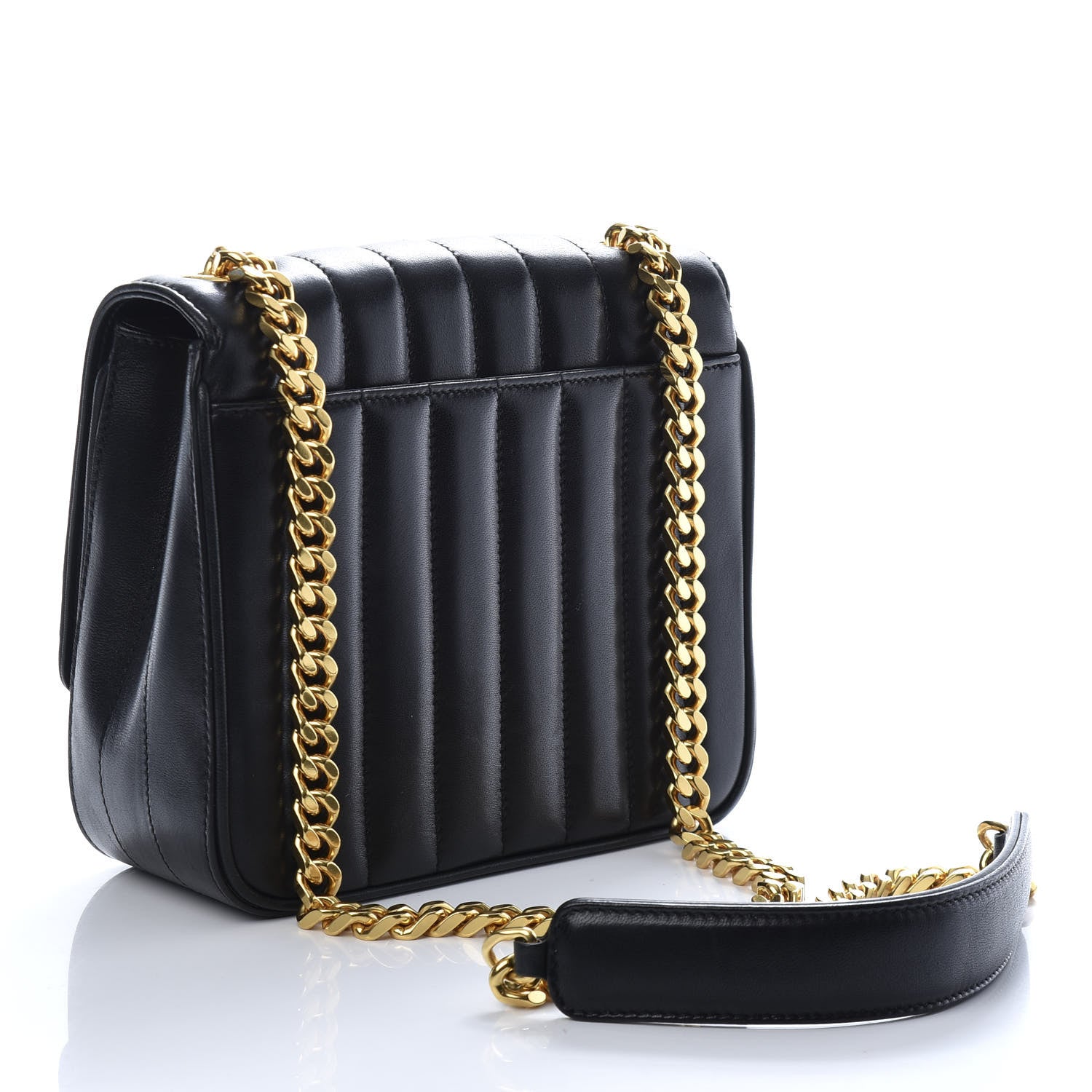 Saint Laurent Lambskin Matelasse Monogram Medium Vicky Chain Bag Black 3 of 10