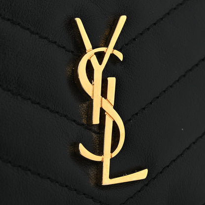 Saint Laurent Calfskin Matelasse Monogram Key Pouch Black 10 of 10