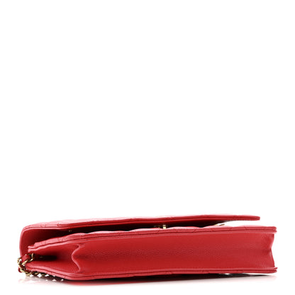 Chanel Caviar Quilted Wallet on Chain WOC Red 4 of 13