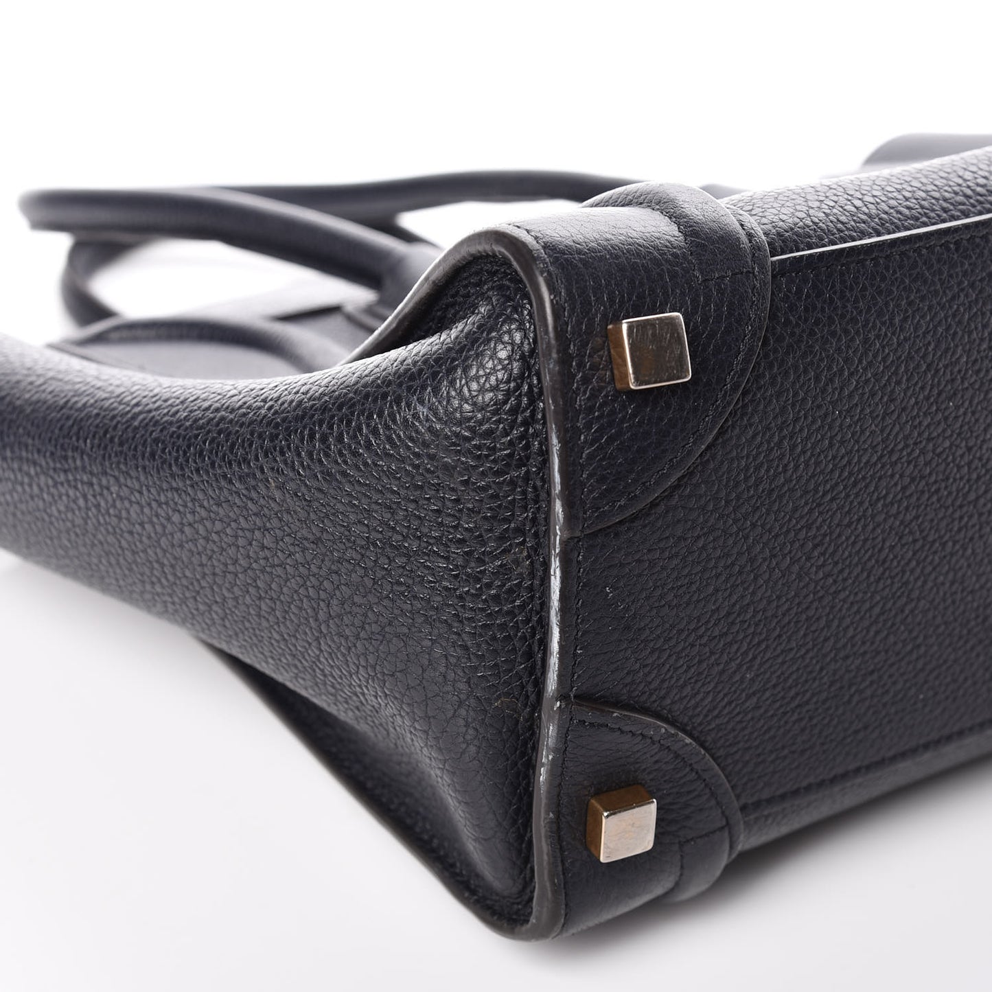 Drummed Calfskin Micro Luggage Midnight