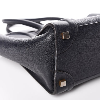 Celine Drummed Calfskin Micro Luggage Midnight 11 of 14