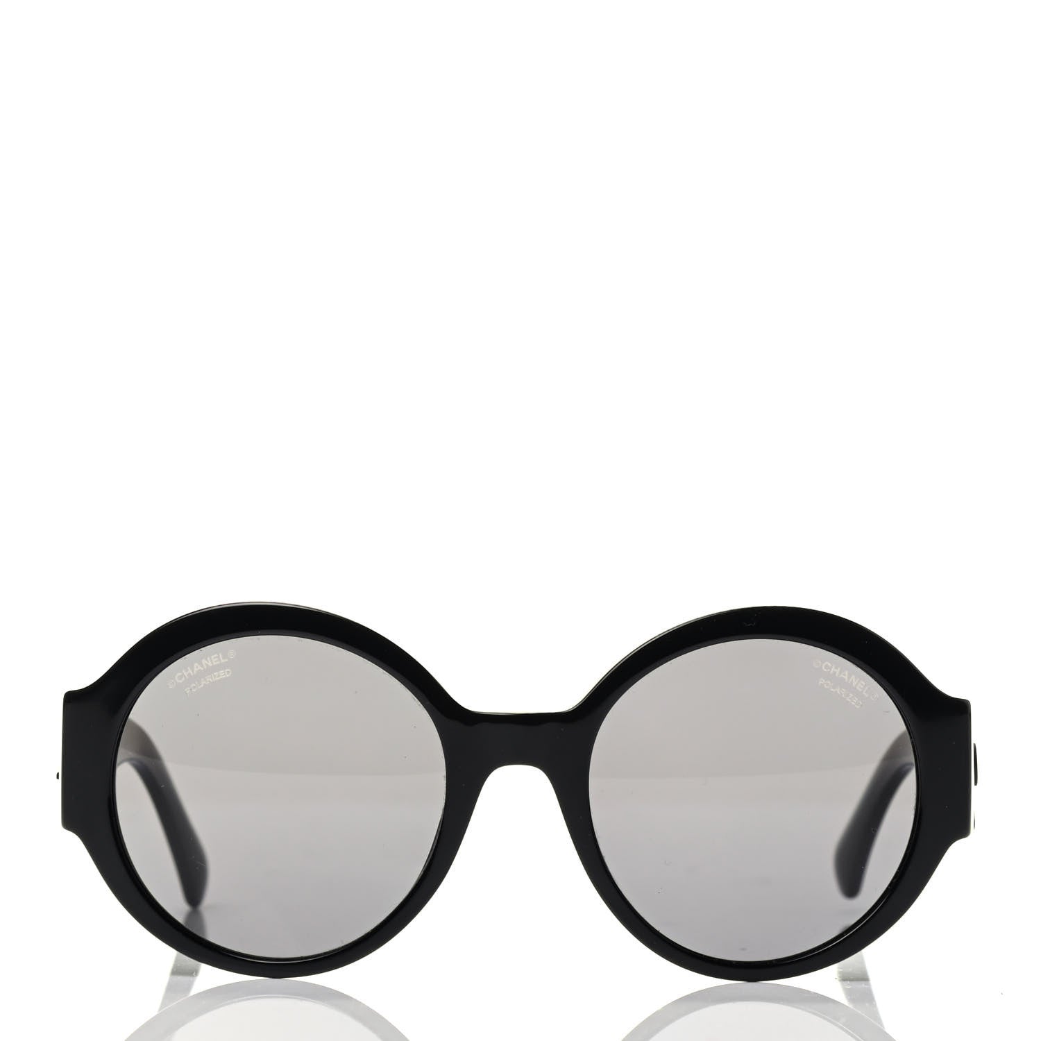 Chanel Acetate Polarized Round Sunglasses 5410 Black 2 of 7