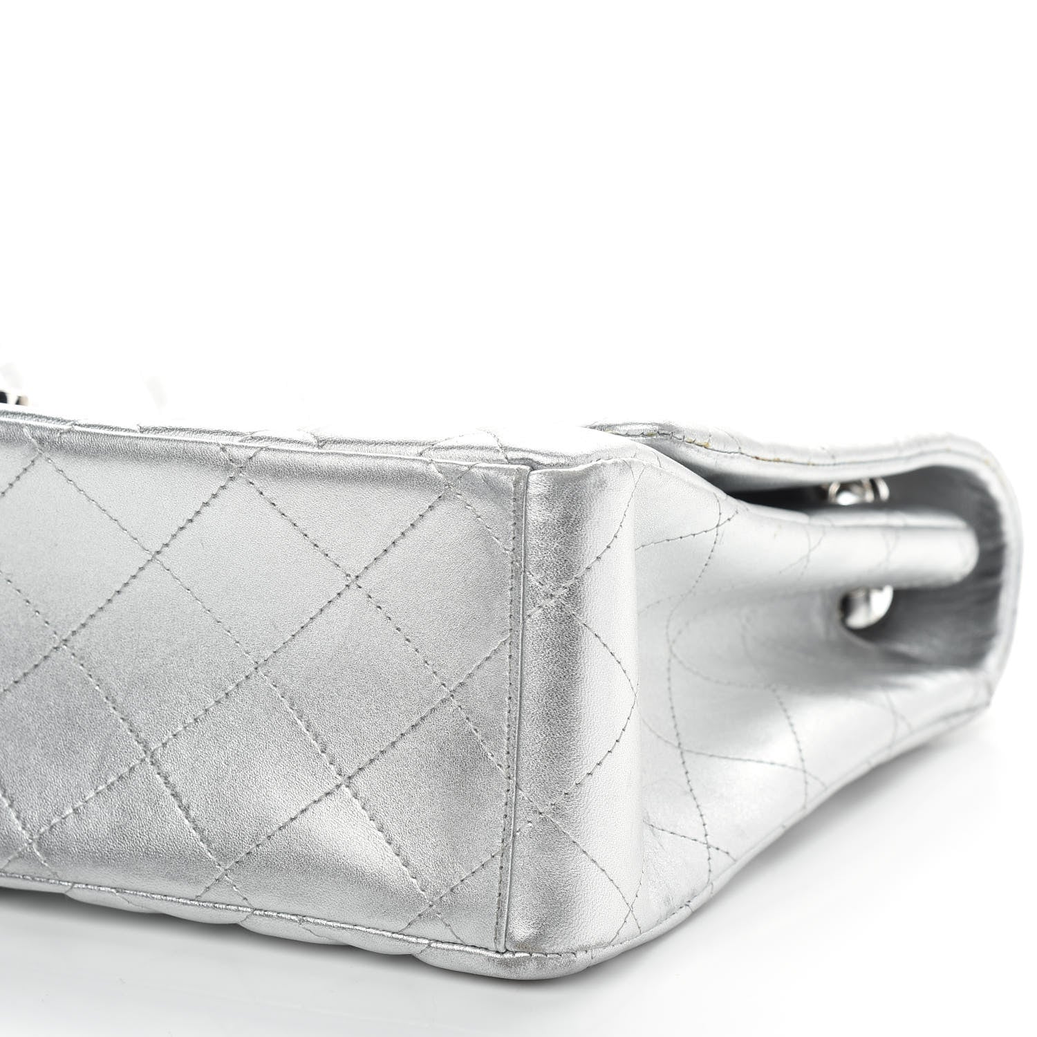 Chanel Metallic Lambskin Quilted Maxi Single Flap Silver 9 of 10