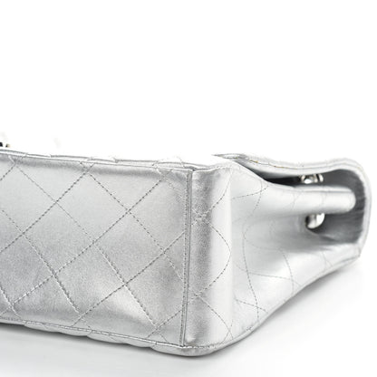 Chanel Metallic Lambskin Quilted Maxi Single Flap Silver 9 of 10