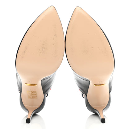 Gucci Malaga Kid Web Sylvie High Heel Slingback Pumps 38 Black 5 of 10