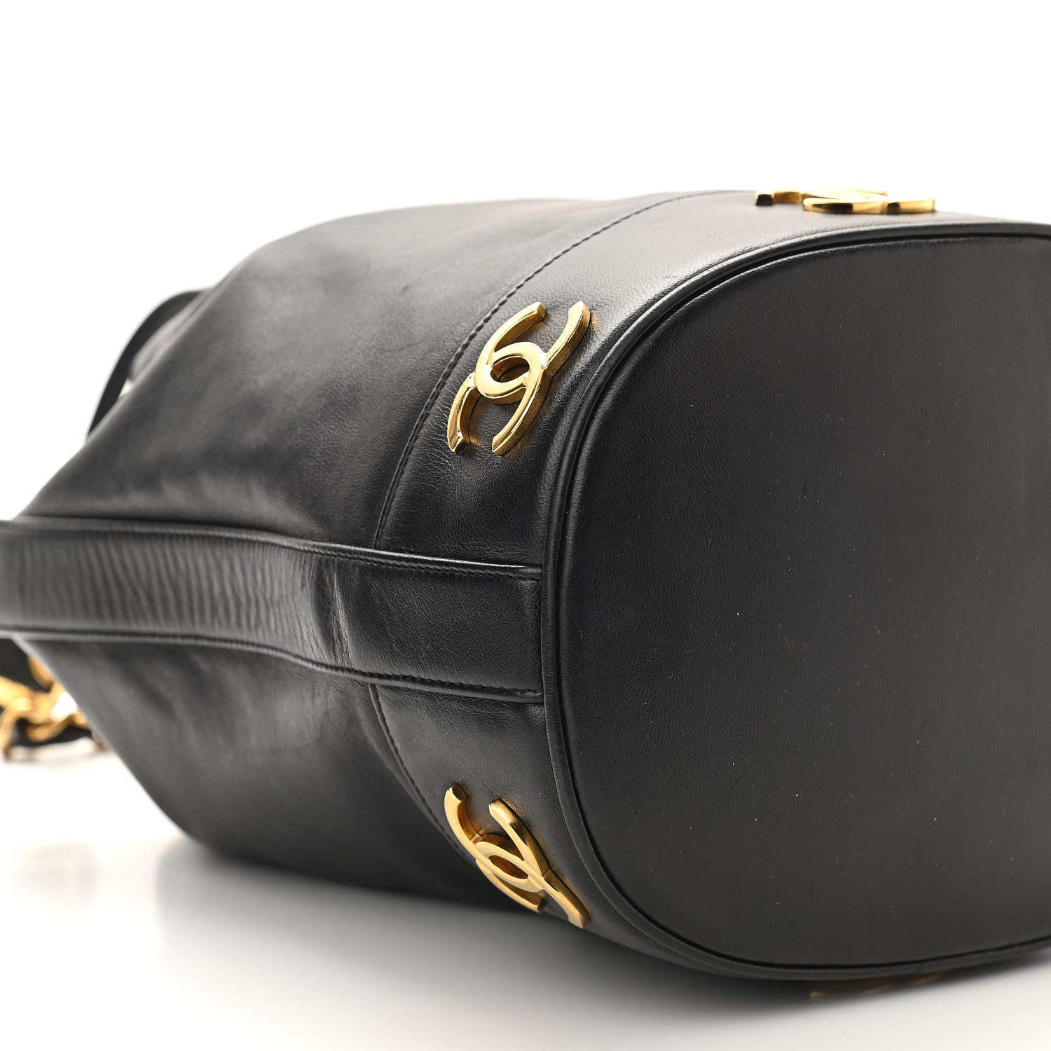 Chanel Lambskin CC Drawstring Shoulder Bag Black 9 of 10
