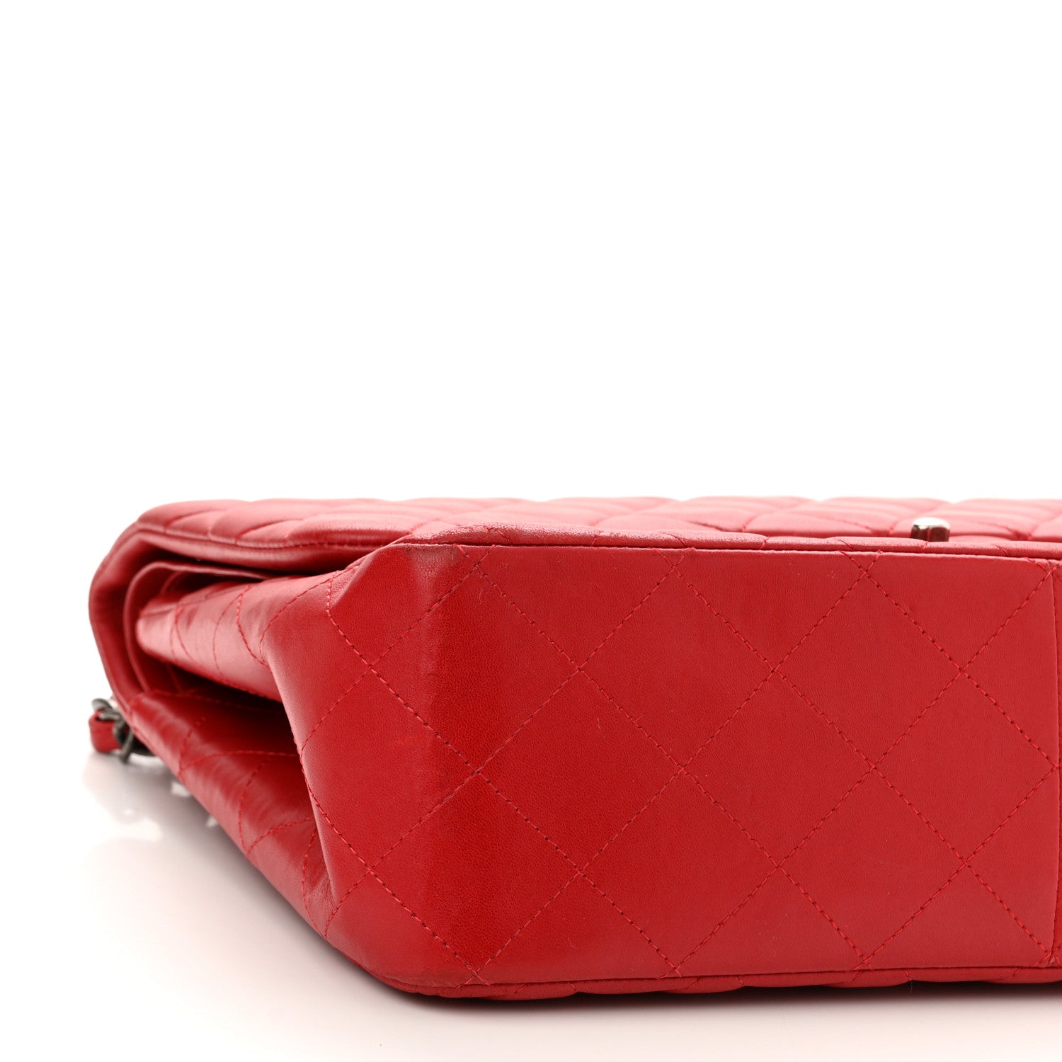 Chanel Lambskin Quilted Jumbo Double Flap Red 9 of 13