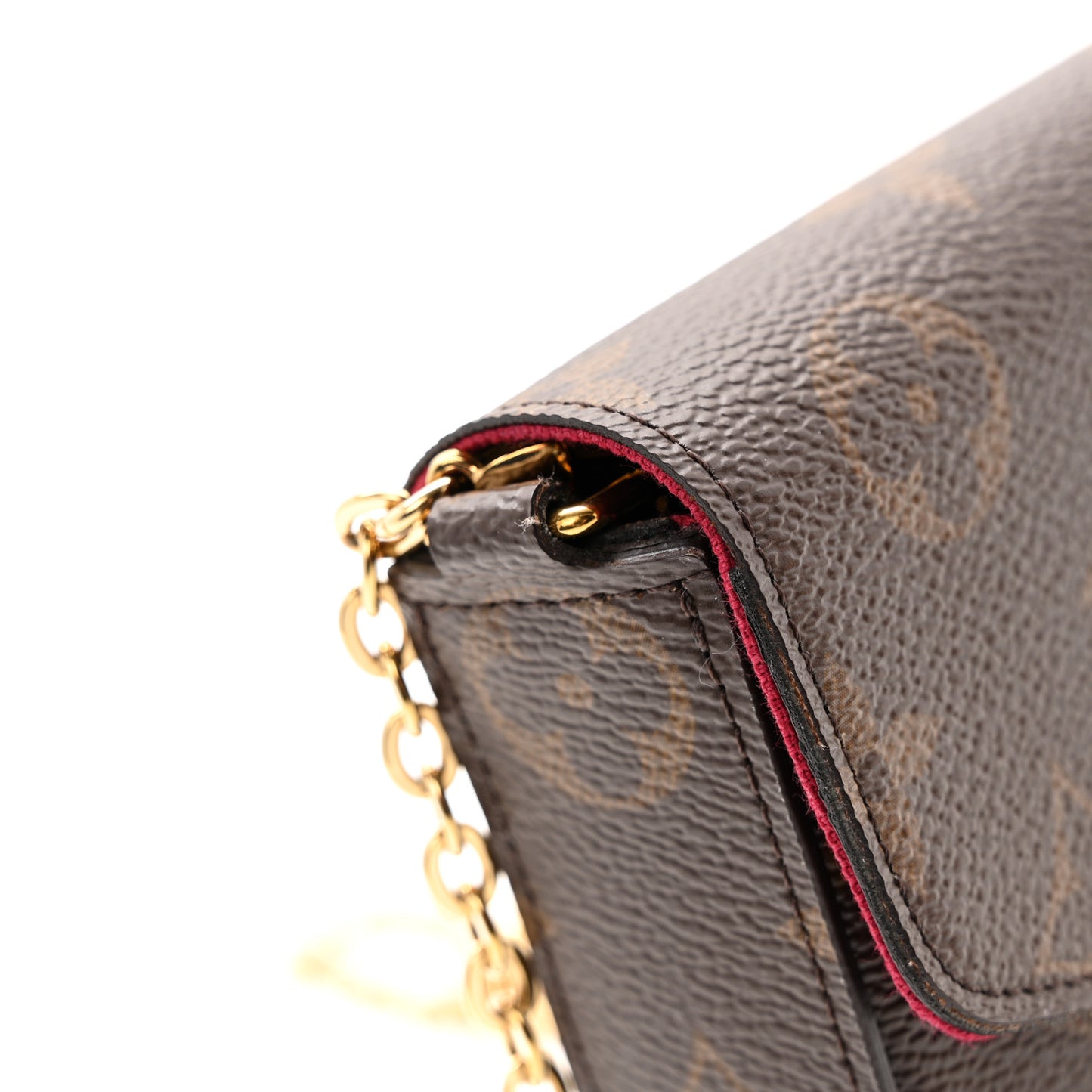 Monogram Pochette Felicie Chain Wallet Fuchsia