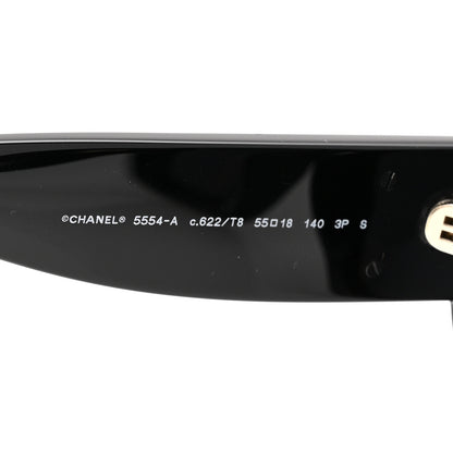 Chanel Acetate Rectangle Sunglasses 5554-A Black 5 of 8