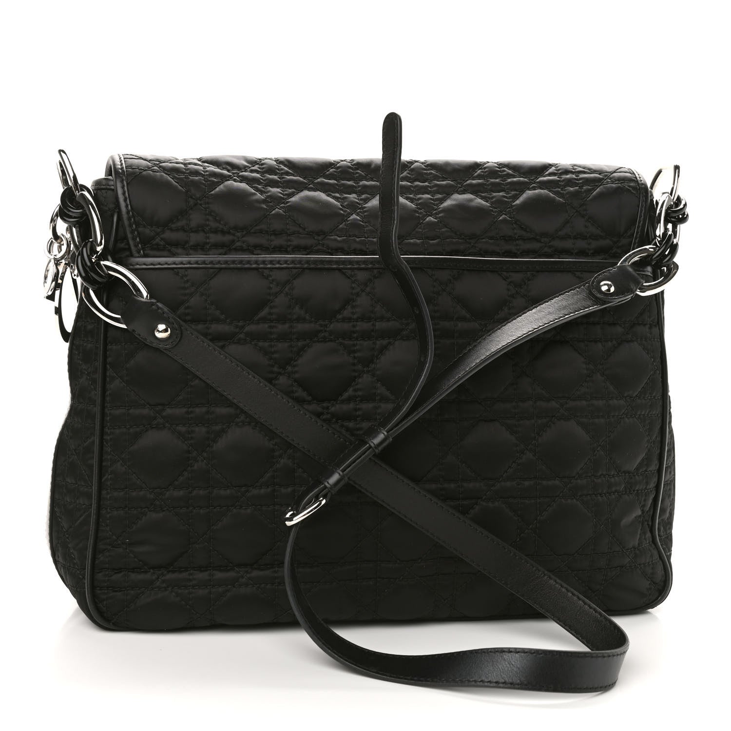 Christian Dior Nylon Cannage Charming Lock Messenger Bag Black 3 of 9