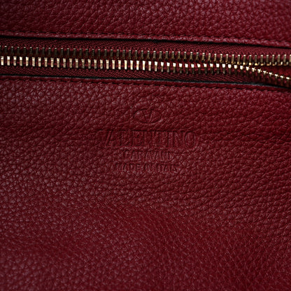 Valentino Garavani Pebbled Calfskin Medium Rockstud Tote Camelia 6 of 9