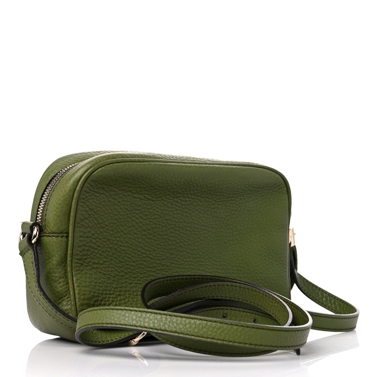 Pebbled Calfskin Small Soho Disco Bag Green