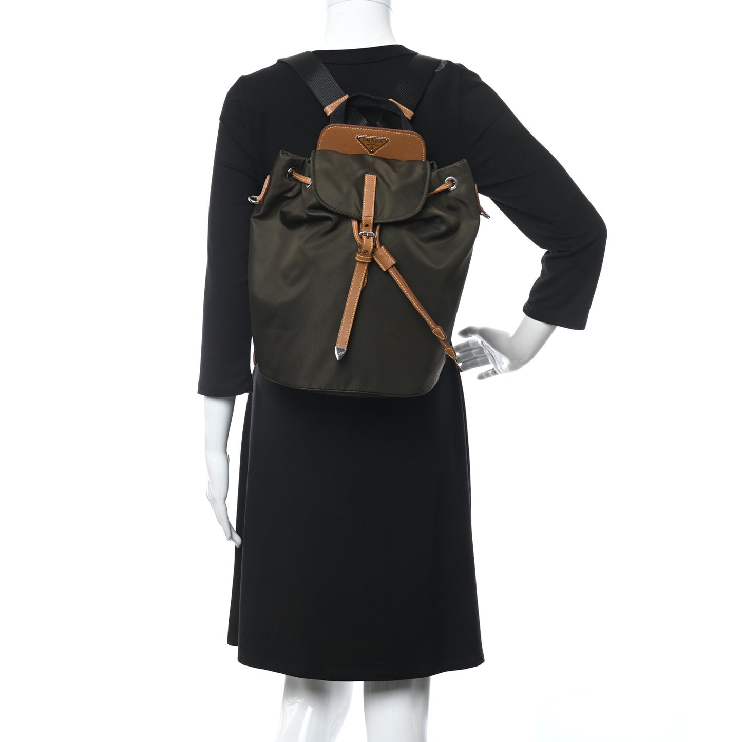 Nylon Vela Saffiano Backpack Mimetico Caramel