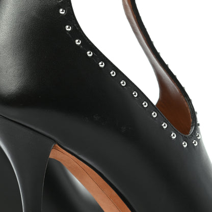 Givenchy Calfskin Studded Elegant T-Strap Sandals 39.5 Black 10 of 10