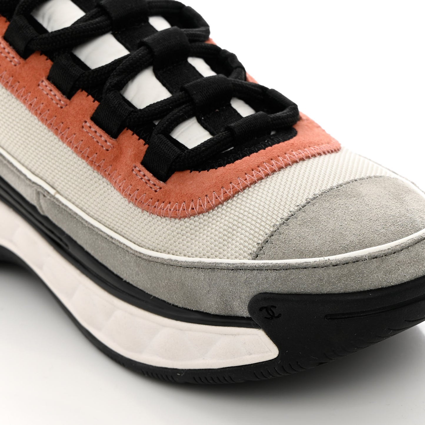 Fabric Suede CC Sneakers 37.5 White Light Grey Pink