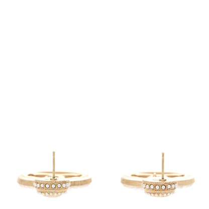 Chanel Pearl CC Drop Earrings Light Gold 3 of 4