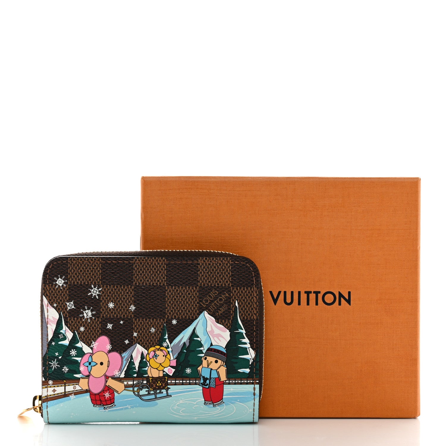 Louis Vuitton Damier Ebene 2023 Christmas Animation Alpine Zippy Coin Purse Pink 7 of 7