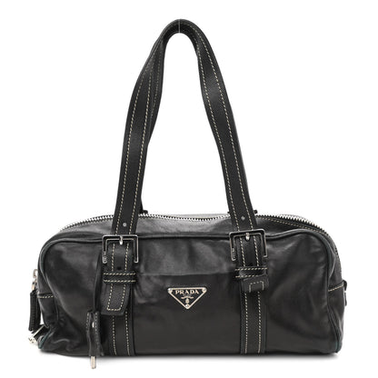 Prada Soft Calf Shoulder Bag Black 1 of 12