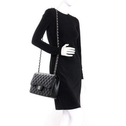Chanel Caviar Quilted Jumbo Double Flap Black 2 of 8
