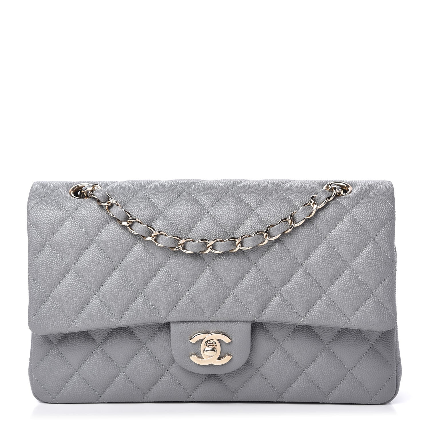 Chanel Caviar Quilted Medium Double Flap Grey 1 of 12