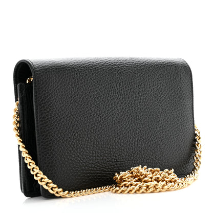 Gucci Calfskin Mini GG Marmont Chain Wallet Black 3 of 12