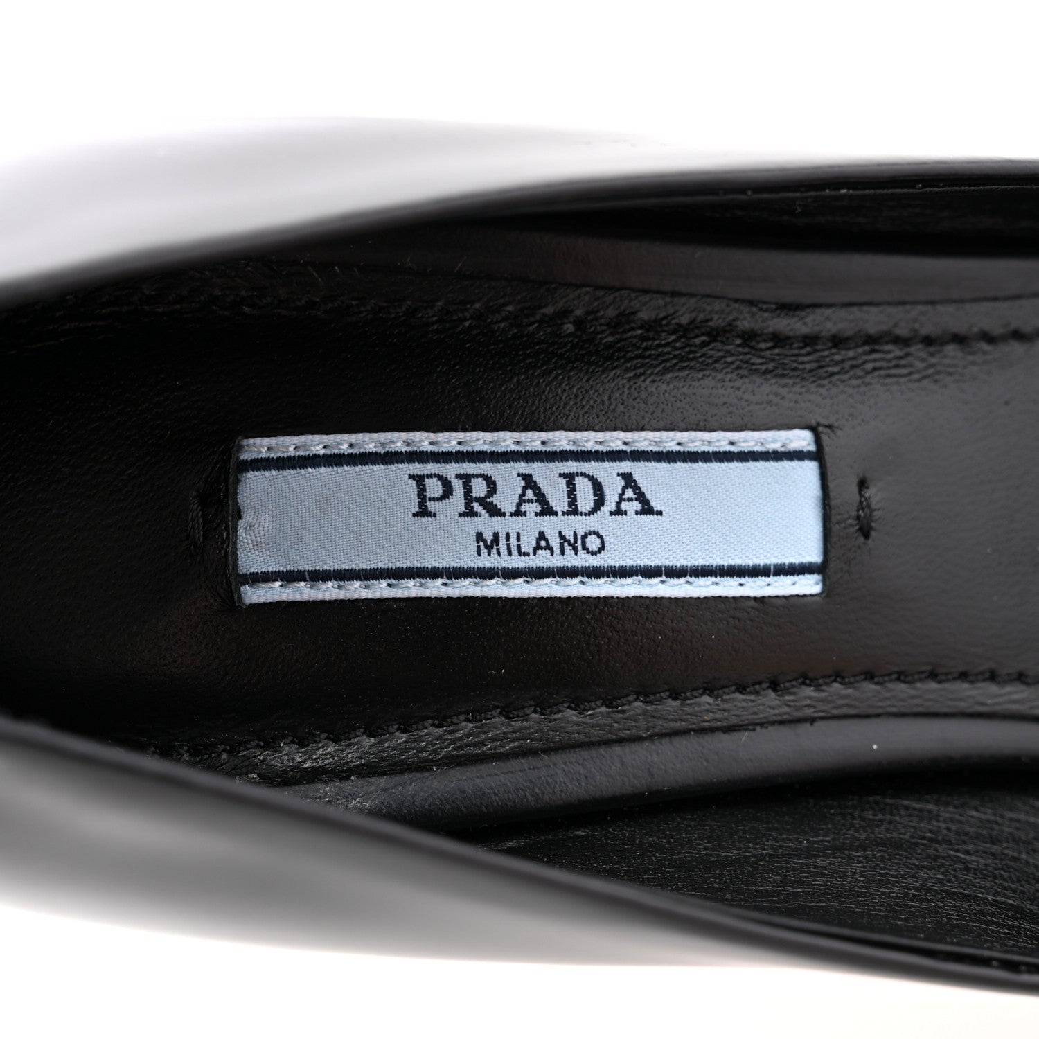 Prada Spazzolato Triangle Logo Pointed Toe 75mm Pumps 36.5 Black 7 of 9