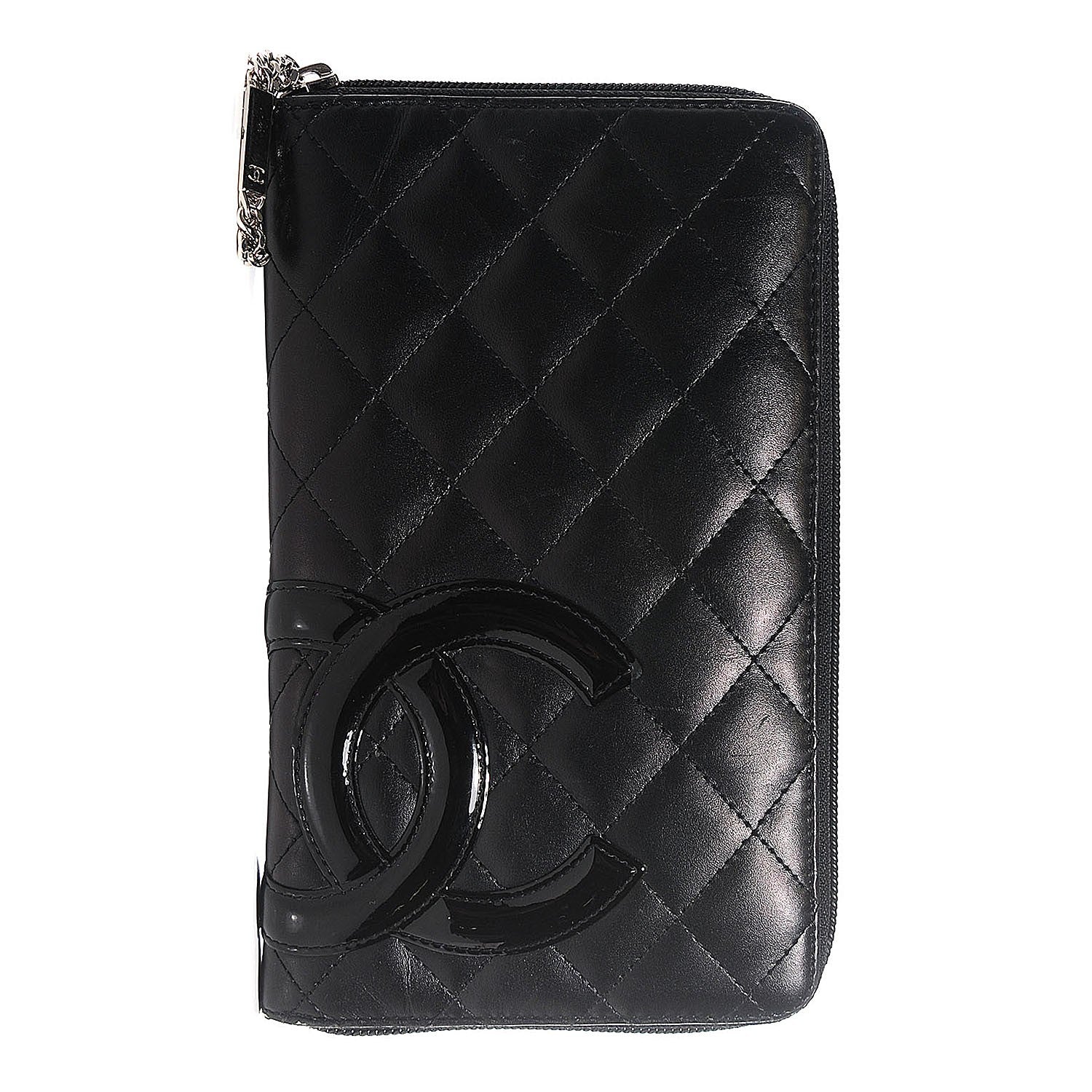 Chanel Calfskin Quilted Cambon Zip Around Organizer Wallet Black 1 of 9