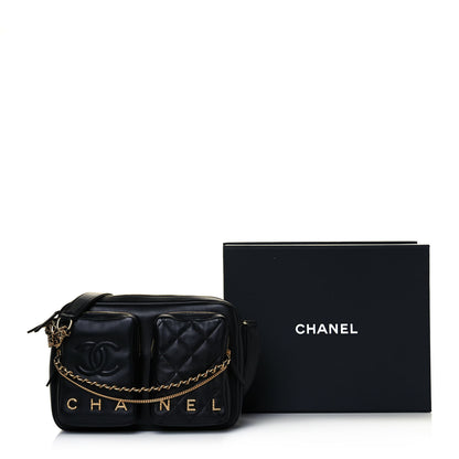Chanel Calfskin Quilted Large Camera Case Black 13 of 13