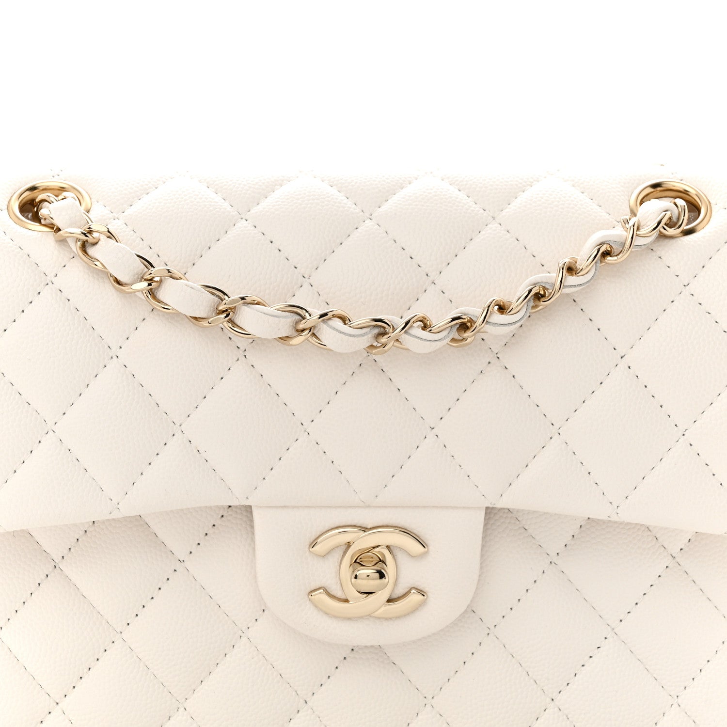 Chanel Caviar Quilted Small Double Flap White 9 of 12