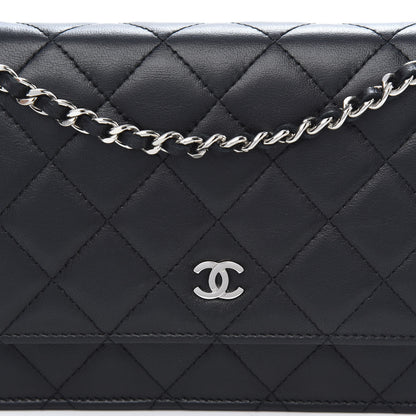 Chanel Lambskin Quilted Wallet On Chain WOC Black 13 of 14