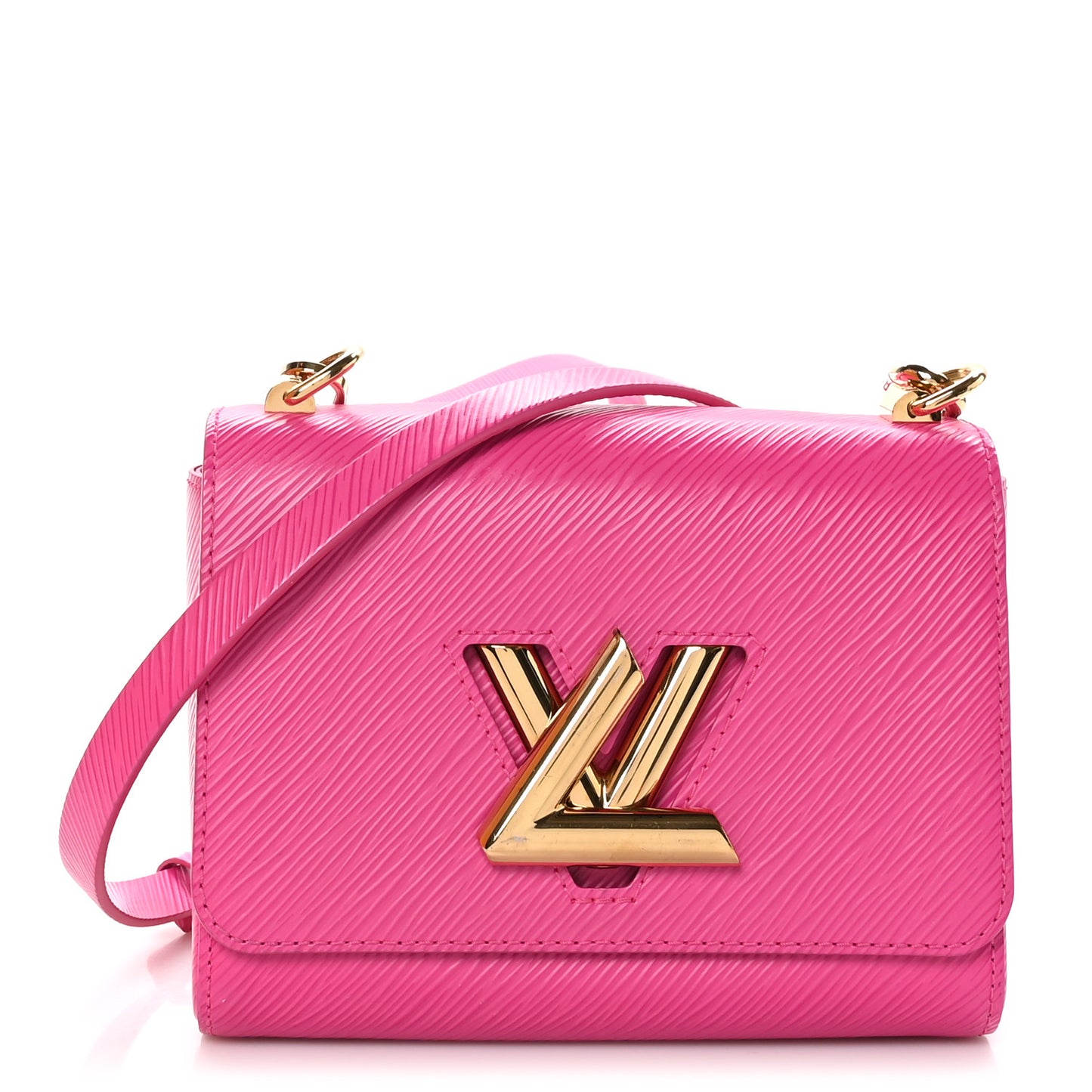 Epi Twist Braided Chain Shoulder Bag PM Rose Miami Pink