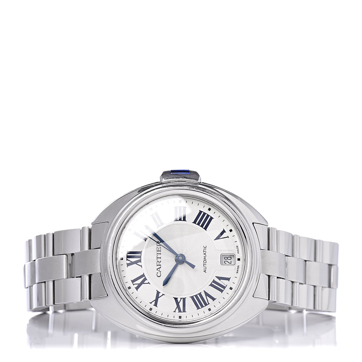 Cartier Stainless Steel 35mm Cle De Automatic Watch 3 of 12