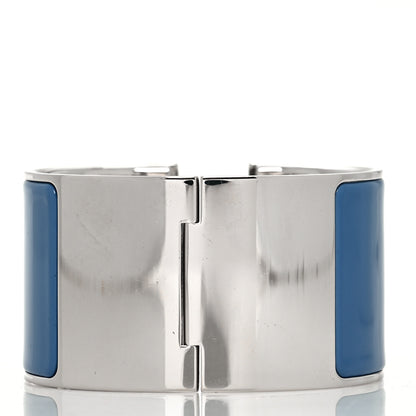 Hermes Enamel Extra Wide Clic Clac H Bracelet PM Bleu Turquin 3 of 5