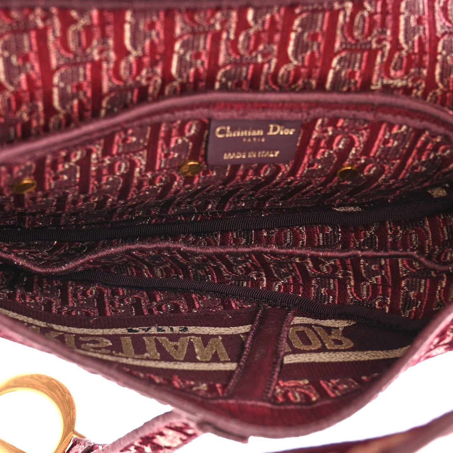 Velvet Oblique Saddle Bag Burgundy
