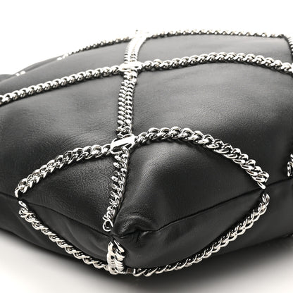 Salvatore Ferragamo Nappa Chain Drawstring Shoulder Bag Black 8 of 9