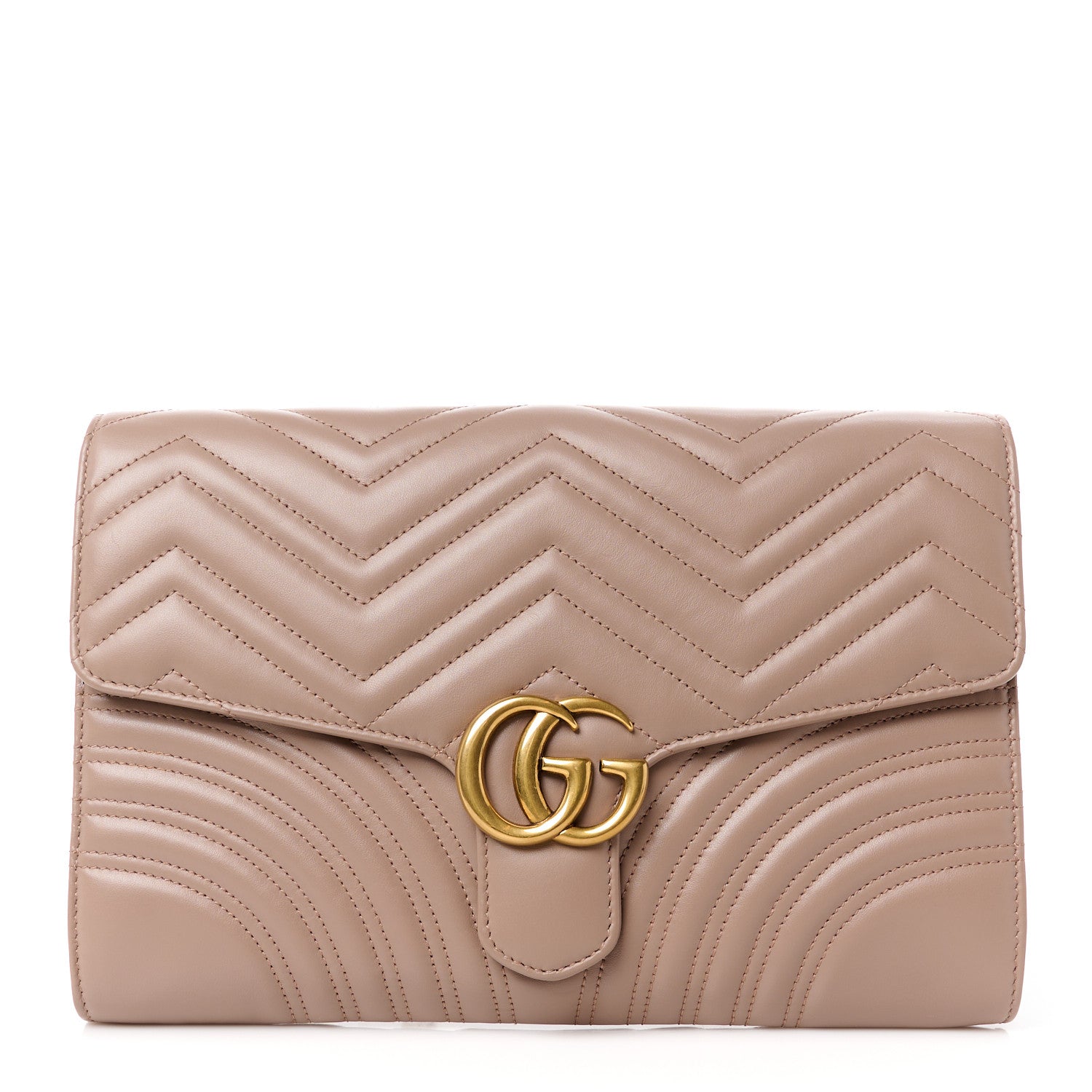 Gucci Calfskin Matelasse GG Marmont Clutch Porcelain Rose 1 of 11