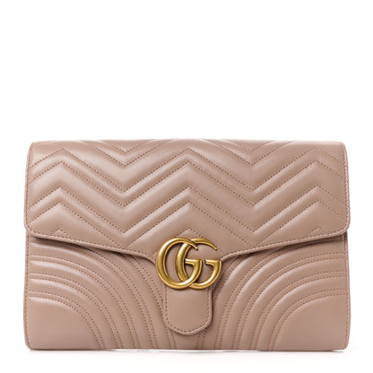 Gucci Calfskin Matelasse GG Marmont Clutch Porcelain Rose 1 of 11
